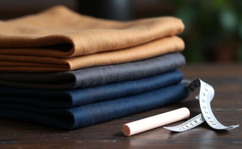 Campioni di tessuto in cashmere blu e grigio